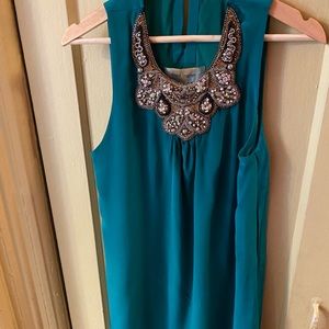 Payal Singhal Green Jeweled Silk Dress